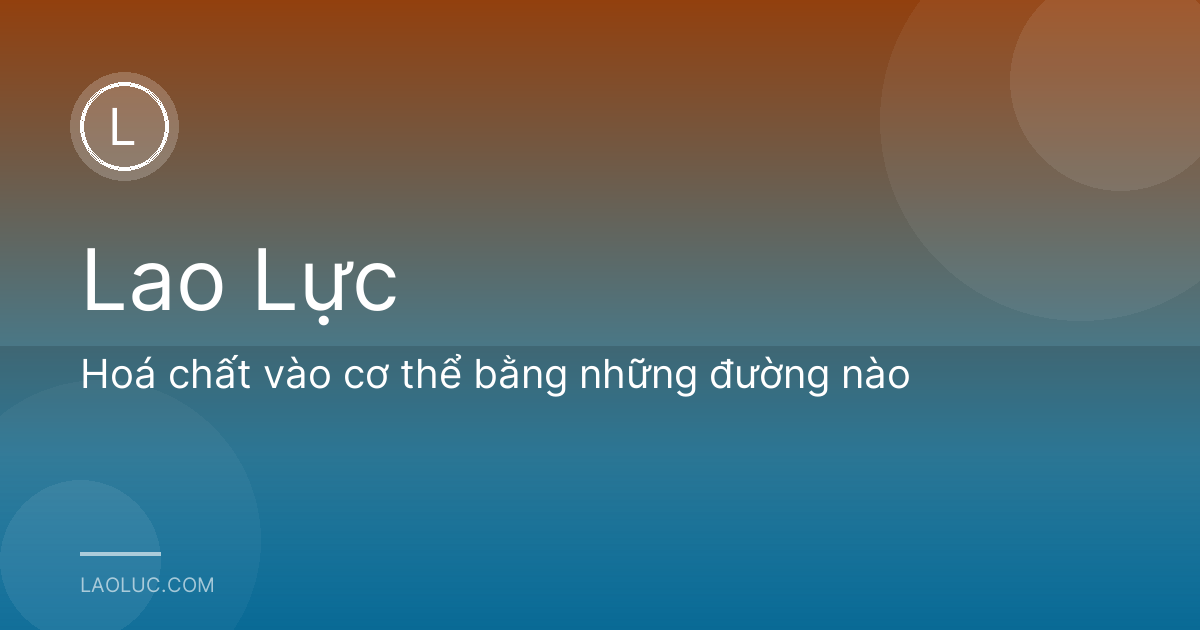 Hoá chất vào cơ thể bằng những đường nào